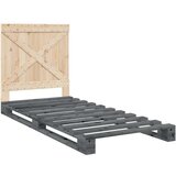  Okvir za krevet s uzglavljem sivi 90x200 cm masivna borovina | shoptok.hr