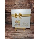  Vabilo za krst - za dvojčke z zlato pentljico REK14 | Shoptok.si