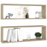 Kockaste zidne police 2 kom boja hrasta 80x15x26 5 cm iverica | shoptok.hr