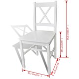 Beli Jedilni stoli 4 kosi beli iz borovine | Shoptok.si