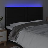  LED uzglavlje crno 200x5x118/128 cm od tkanine | Eponuda.com