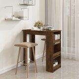 vidaXL Barska miza s policami dimljeni hrast 102x50x103,5 cm Cene