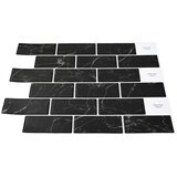  Subway pločica 10 pcs Crni mramor 30 x 30 cm Poliuretan i PET | shoptok.hr
