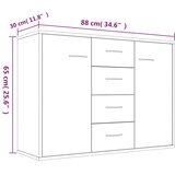  Komoda boja dimljenog hrasta 88x30x65 cm od konstruiranog drva | Eponuda.ba