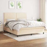 Krevet s oprugama i madracem krem 180x200 cm od tkanine | shoptok.hr