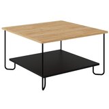 Marckeric Crni/u prirodnoj boji stolić za kavu s pločom stola u dekoru hrasta 80x80 cm Tonka – Cijene