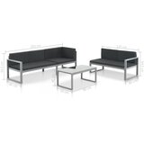  3-dijelna vrtna garnitura s jastucima aluminijska crna | Eponuda.com