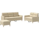  3-dijelni set sofa s jastucima krem od tkanine | shoptok.hr