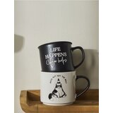 Sinsay Keramička šalica s drškom LIFE HAPPENS Coffee helps | shoptok.hr