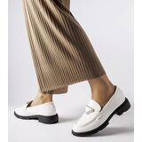Gemre White moccasins adorned with zirconia Marsilius | Shoptok.si
