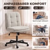  Uredska stolica bez naslona za ruke lan funkcija ljuljanja svijetlo siva | shoptok.hr