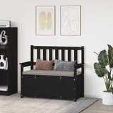 vidaXL klop črna 112,5x51,5x96,5 cm trdna borovina | Shoptok.si