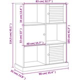 Maison Chic Regal za knjige VIGO sivi 90x35x114,5 cm od masivne borovine | Eponuda.com