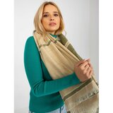 Fashion Hunters Women's beige and green patterned scarf Cene