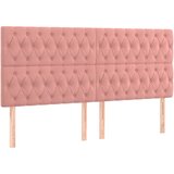 Maison Chic Posteljno vzglavje - Vzglavna omarica 4 kosa roza 100x7x78/88 cm žamet, (22077916) Cene