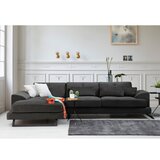 Atelier Del Sofa Temno siva kotna sedežna garnitura (levi kot) Frido – Cene