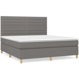  Box spring postelja z vzmetnico temno siva 160x200 cm blago, (20900858) | Shoptok.si
