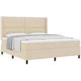  Krevet s opruga kutije s jastukom Krema 200 x 180 cm tkanina | shoptok.hr