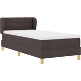 Box Postelja s podnožjem in vzmetnico Temno rjava 100x200 cm Tkanina, (22051585) | Shoptok.si