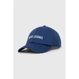 Pepe Jeans Bombažna bejzbolska kapa mornarsko modra barva