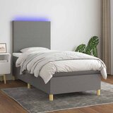  Krevet box spring s madracem LED tamnosivi 100x200 cm tkanina | shoptok.hr
