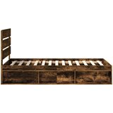  Krevetna konstrukcija s uzglavljem Dimljeni hrast 90 x 200 cm | shoptok.hr