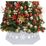 vidaXL Podloga za božićno drvce srebrno-bijela Ø 68 x 25 cm Cijene
