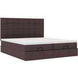 vidaXL Okvir kreveta s madracima tamnosmeđi 200x200cm tkanine | shoptok.hr