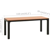  Vrtna klupa 110 cm od čelika i WPC-a smeđe-crna | Eponuda.ba