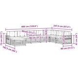  Set vanjskih sofa 8 kom. Prirodna i bež Čvrsto drvo akacije | shoptok.hr