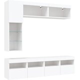  7-dijelni set zidnih TV ormarića s LED svjetlima bijeli | shoptok.hr