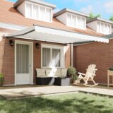 vidaXL Avtomatska Retratibilna tenda Bela 400x350 cm, Tenda za zamenjavo iz delov 4x3.5 m Bela | Shoptok.si