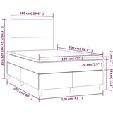  Box spring s madracem LED svjetlosivi 120x200 cm baršun | shoptok.hr