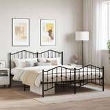 Metalni okvir kreveta s uzglavljem i podnožjem crni 183x213 cm | shoptok.hr
