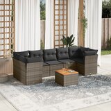  The Living Store Vrtna sedežna garnitura 8-delna z blazinami siv poli ratan - Vrtna Sedežna Garniture, (21477769) | Shoptok.si