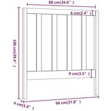  Uzglavlje za krevet crno 96 x 4 x 100 cm od masivne borovine | shoptok.hr