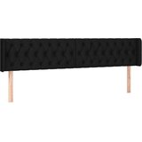  Posteljno vzglavje črno 203x16x78/88 cm blago, (20794506) | Shoptok.si