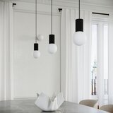 Sollux Črna kovinska viseča svetilka s steklenim senčilom ø 25 cm Orbital – | Shoptok.si