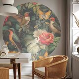  Okrugla fototapeta - Flowers birds and butterflies – vintage-style illustration 280x280 | shoptok.hr