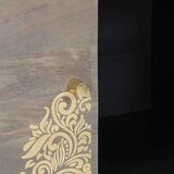 vidaXL Strani šal Siva in zlata 80 x 33.5 x 75 cm Trden mangov les | Shoptok.si