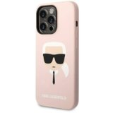 Karl Lagerfeld magsafe ovitek KLHMP14LSLKHLP za iphone 14 pro roza silikonska zaščita - karls head | Shoptok.si