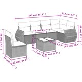  7-dijelni set vrtnih sofa sivi od poliratana | shoptok.hr