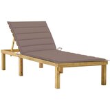  Ležalnik s taupe blazino impregnirana borovina, (20662766) | Shoptok.si