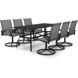  Vrtna garnitura - 7-dijelni vrtni blagovaonski set od tekstilena i čelika - Dužina stola 190 cm 6 | shoptok.hr