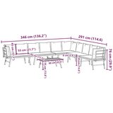  5-dijelni set vrtnih klupa s jastucima crni čelični | Eponuda.com