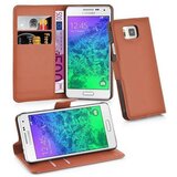 Cadorabo Ohišje, združljivo z Samsung Galaxy ALPHA v sedlo rjave barve - Zaščitni ovitek z magnetnim zapiranjem, stoječo funkcijo in režo za kartice, (20550222) | Shoptok.si