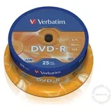 DVD-R, VERBATIM,4,7 GB,16X, spindle 25 kom,MATT SILVER