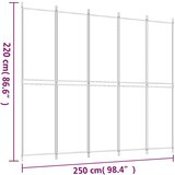 Sobna pregrada s 5 panela crna 250 x 220 cm od tkanine | Eponuda.ba