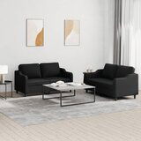 vidaXL 2-dijelni set sofa s jastucima crni od tkanine | shoptok.hr