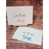  Vabilo za krst s preprostim potiskom in roza pentljico REK119 | Shoptok.si